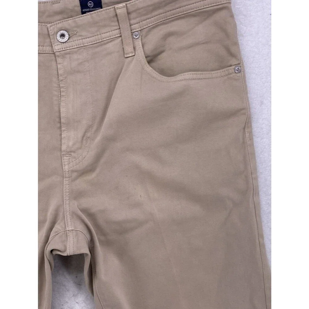 AG Adriano Goldschmied The Protege Straight Leg Pants 38x34 Khaki Tan Made in US